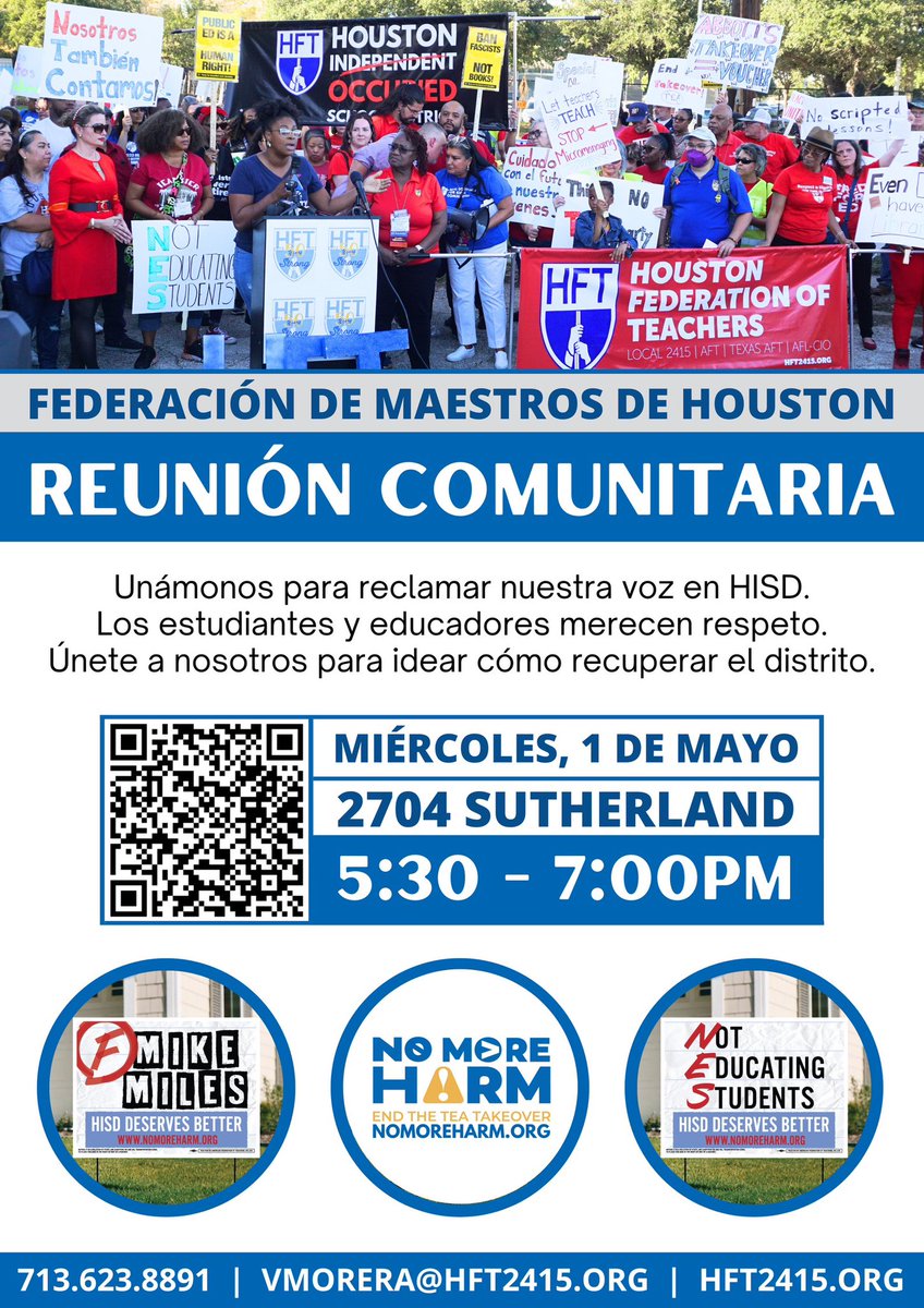 Let's unite to reclaim our voice in HISD. Students and educators deserve respect. Join us to strategize taking back the district.