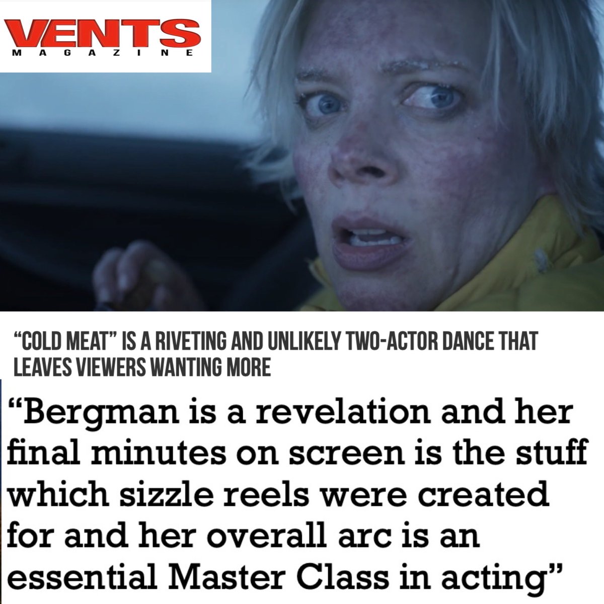 More incredible reviews of my movie “Cold Meat” So many and I’ve not been the best at posting them…..  Link for the full interview here 🎬 Hope you have an amazing week!! And make sure to watch it if you haven’t already @ventsmagazine #review ❄️🙏🏻 ventsmagazine.com/2024/04/14/col…