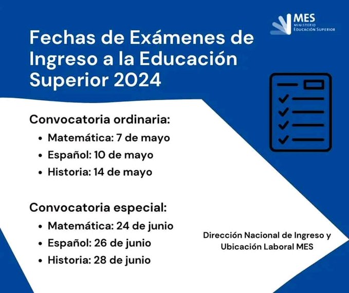 ✍️En los meses de mayo y junio se realizarán las convocatorias ordinaria y especial de los exámenes de ingreso a la #EducaciónSuperior, momento decisivo en el futuro, según informó el @CubaMES