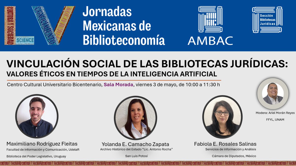 Información de la mesa organizada por la sección de Bibliotecas Jurídicas.