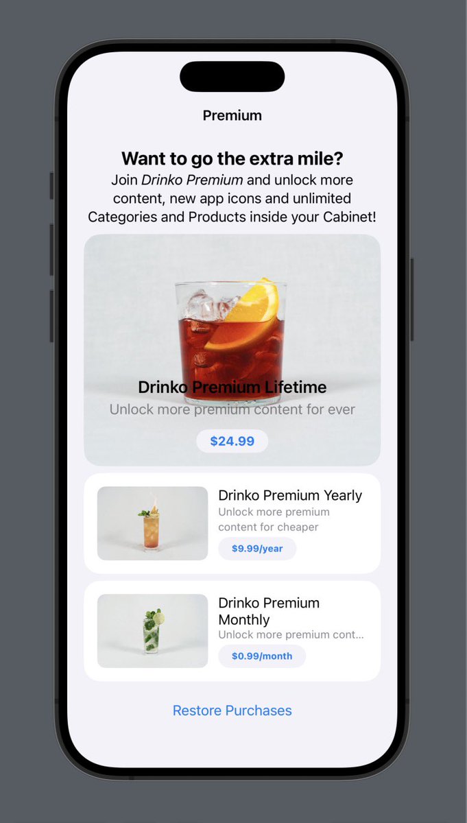 fcilia_dev's tweet image. Fighting the eternal battle between building something from scratch vs using what’s already available natively.

I am enjoying StoreKit2 but I really wish I could place a blur below the text and description 🥲

#StoreKit2 #buildinpublic