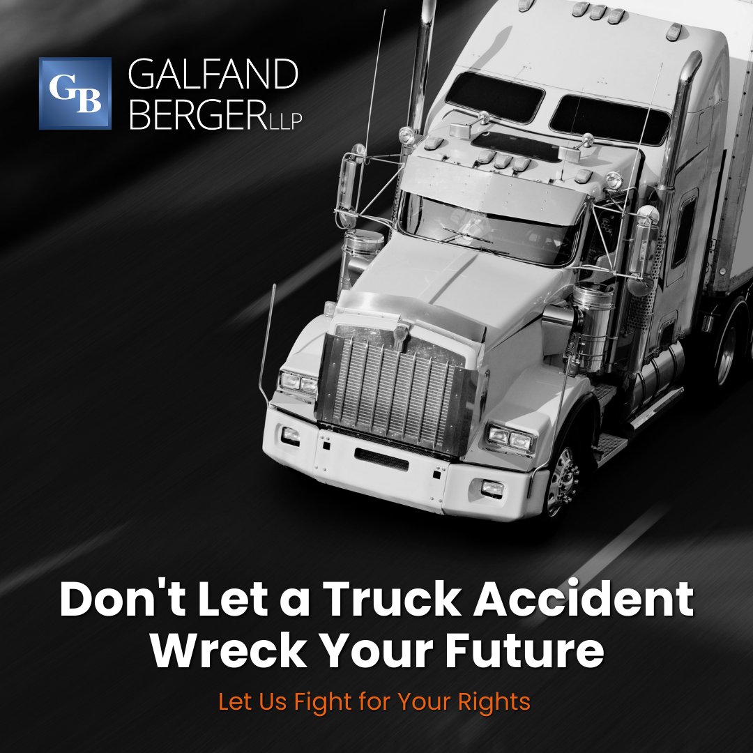 Severe truck accident injuries can result in costly medical bills, lost wages, and property damage. Call Galfand Berger LLP today at 800-222-8792. We are committed to seeking the justice you need and deserve.

#TruckAccidents #TruckAccidentLawyers #LegalHelp #YourInjuryOurFight