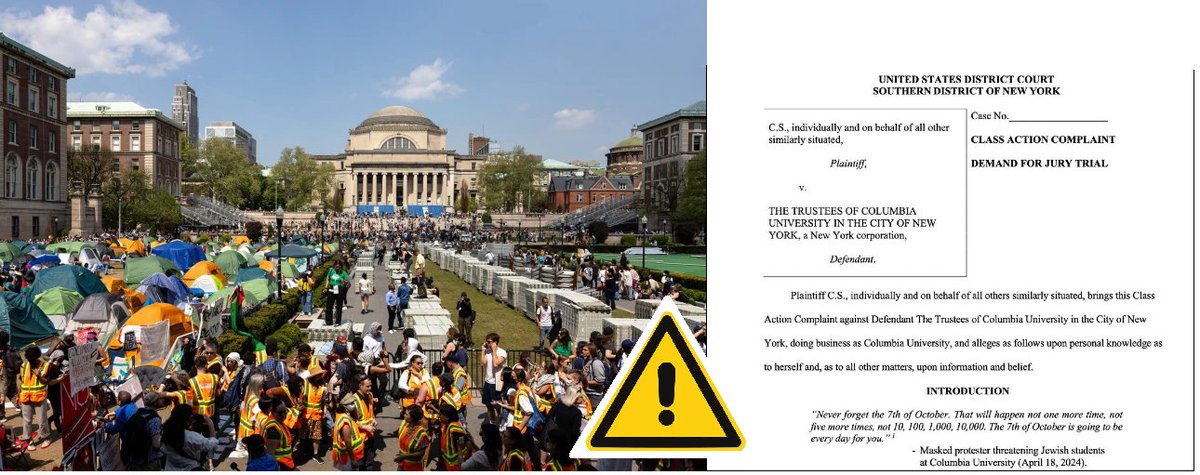 BREAKING NOW: ⚠️ Columbia University FACING POWERFUL CLASS ACTION LAWSUIT after failing to offer a non-discriminatory or safe environment for all students.. DEVELOPING..