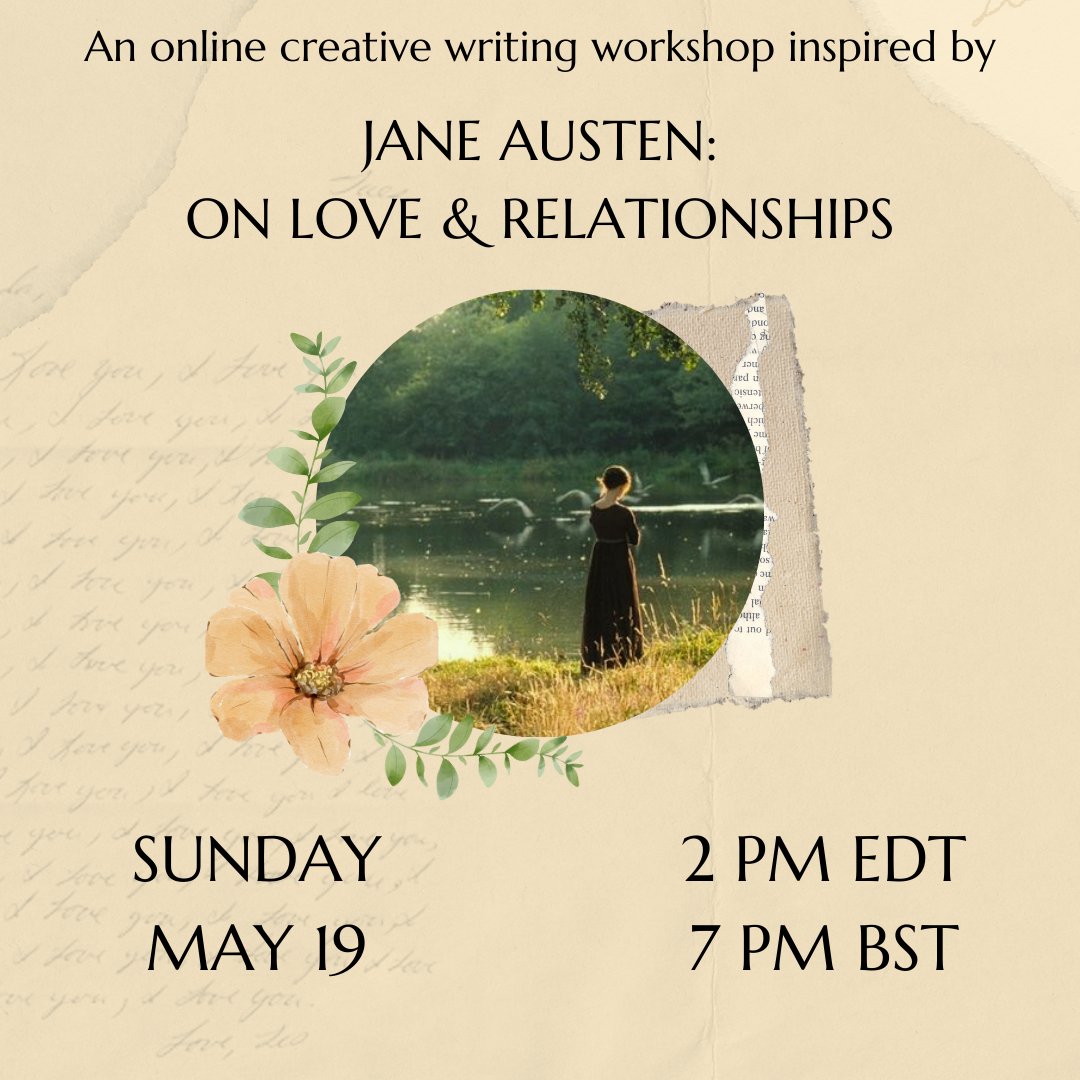 🌼Join us on Sunday, May 19 for a tender and contemplative workshop on love and relationships, inspired by Jane Austen. 

Tickets are available here:
janeausten.eventbrite.co.uk

#JaneAusten #LightAcadamia #PrideAndPrejudice #WritingWorkshop
