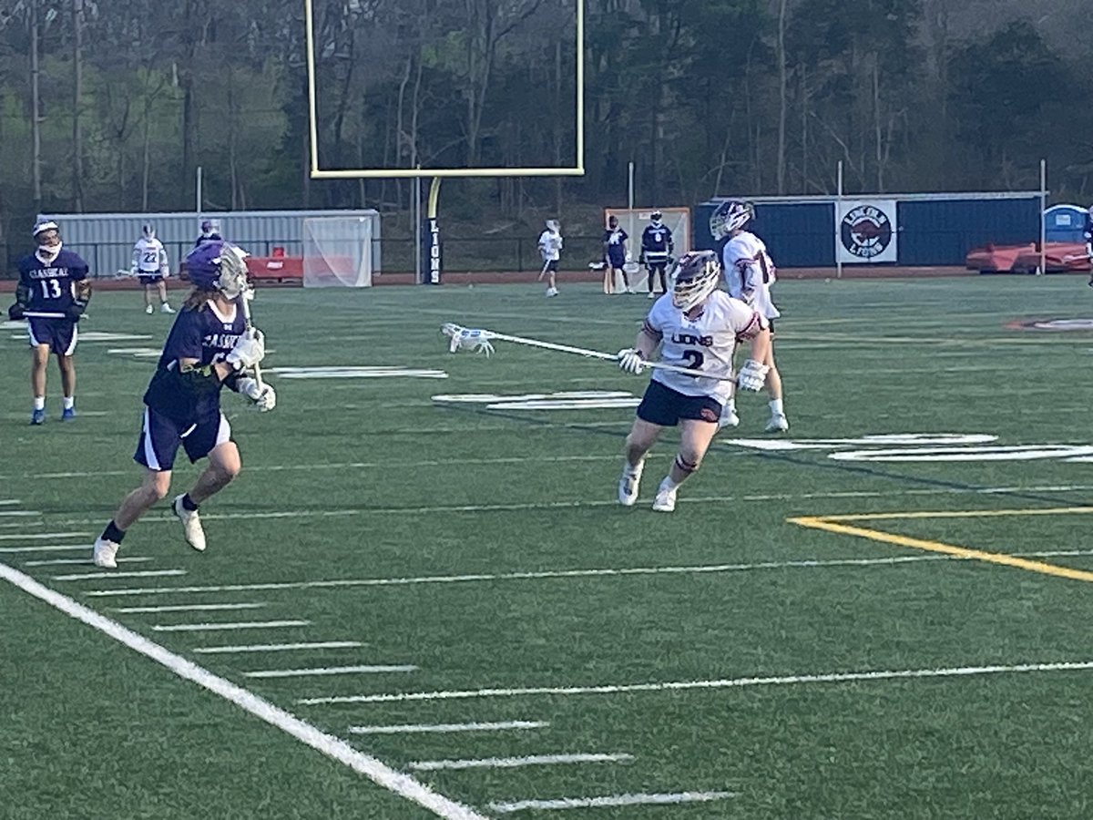 Boys Lacrosse taking on Classical, Lions lead 4-0 with 3:47 left in the 1st Quarter. @LHSRI