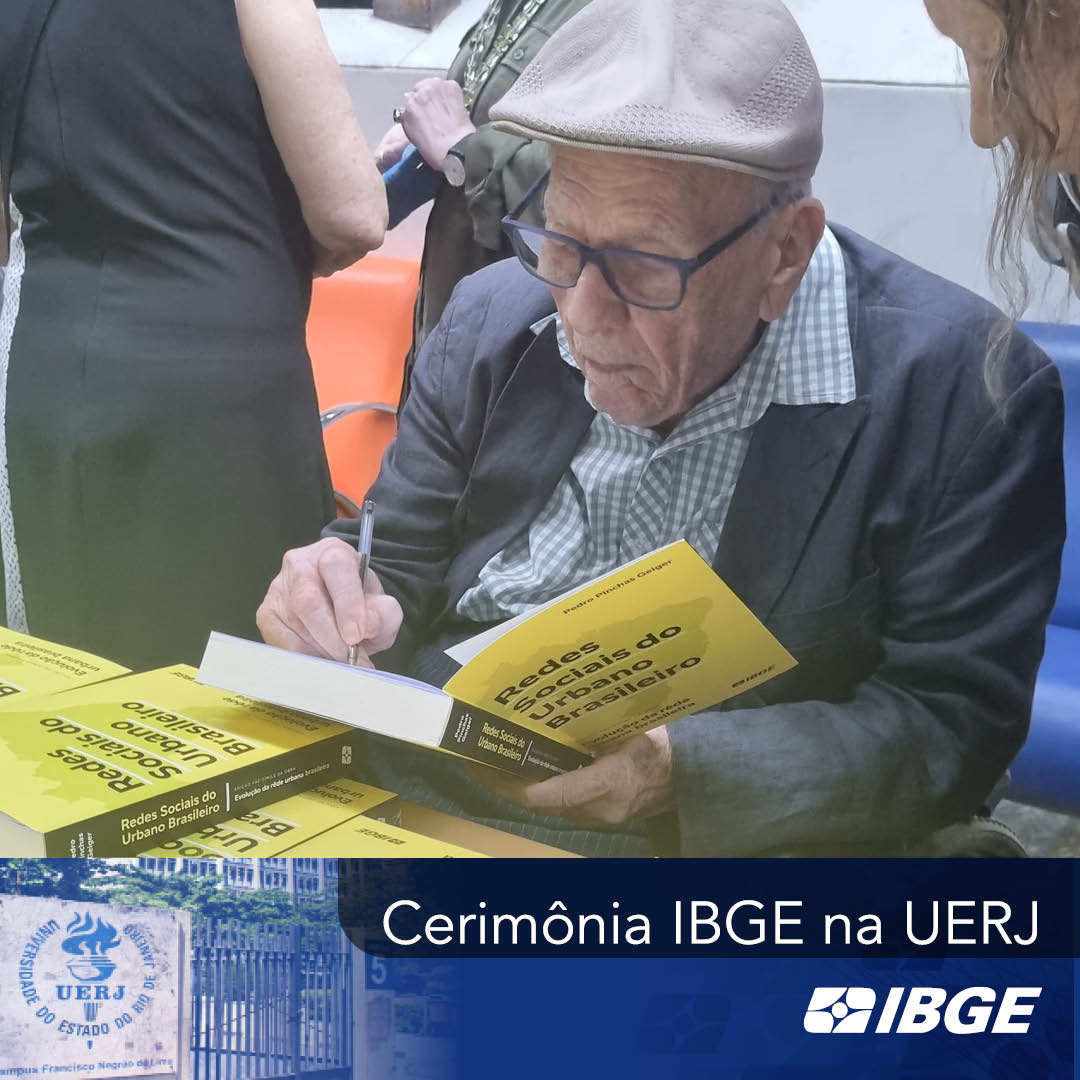 Com o livro Redes sociais do urbano brasileiro, lançado hoje na @uerj_oficial , o #IBGE celebra o centenário de Pedro Geiger, comemorado em 2023. Publicada originalmente em 1963, a obra representa um marco histórico do pensamento geográfico brasileiro. + ibge.gov.br/ibge-digital/3…