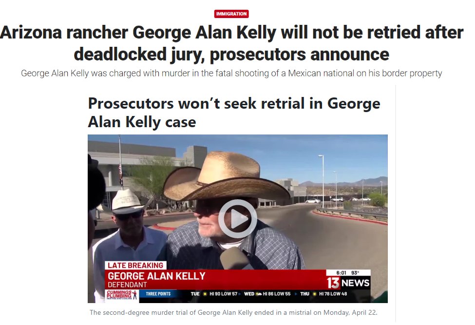 After last weeks jury could not to come to a decision, it's been announced that there will be no retrial for the Arizona rancher George Alan Kelly. Was this the correct decision?