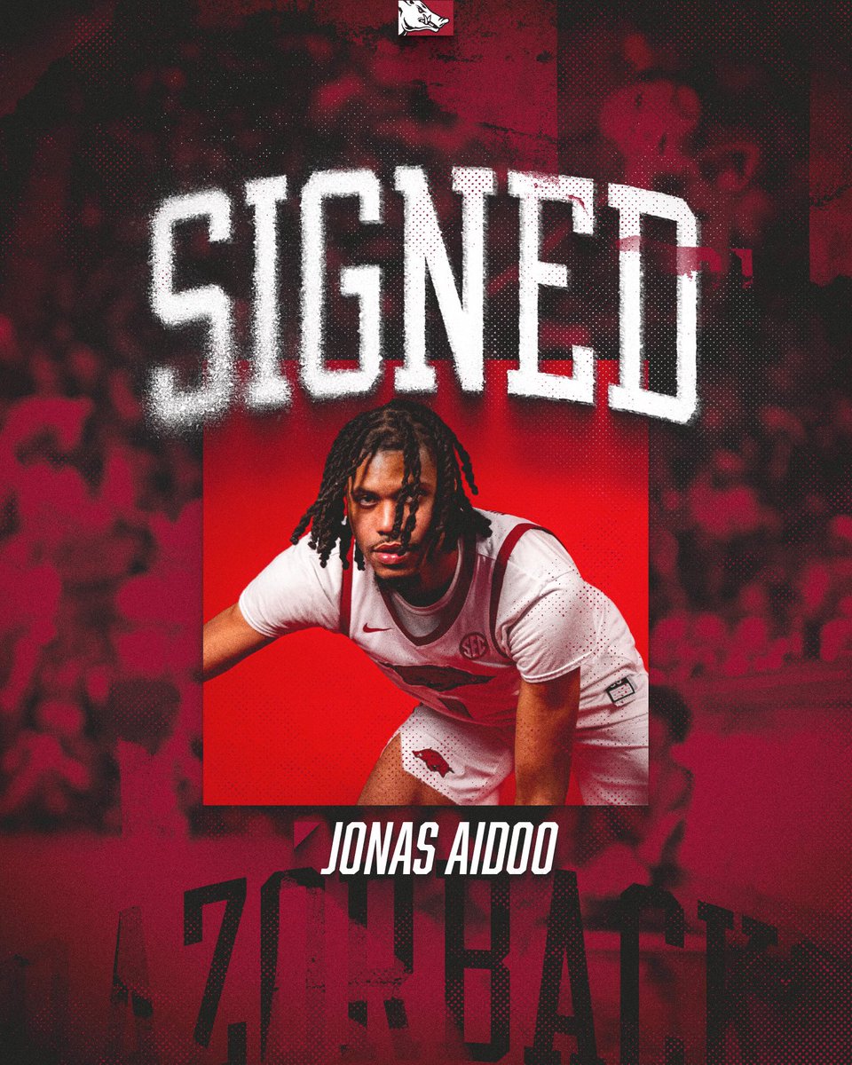 RazorbackMBB's tweet photo. 🫵 @Jonasaidooo YOU are an Arkansas Razorback https://t.co/1pONcpBWyY
