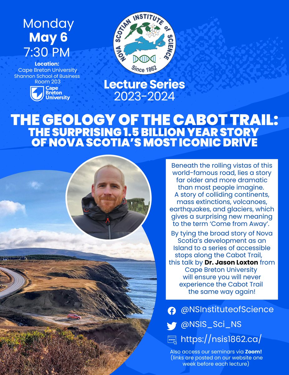 Nova Scotian Institute of Science - NSIS (@nsis_sci_ns) on Twitter photo Join us this coming Monday May 6, 2024 at 7:30pm (Atlantic Time) in-person or virtual for our next Free Public Lecture! nsis1862.ca/public-lecture…
<a href="/NS_MNH/">Museum MNH</a>, <a href="/DiscoveryCntr/">Discovery Centre</a>, <a href="/cbuniversity/">CBU</a>, <a href="/cburesearch/">CBU Research</a>, <a href="/SMUScience/">SMUScience</a>, <a href="/jason_loxton/">jasonloxton.bsky.social</a> Join us this coming Monday May 6, 2024 at 7:30pm (Atlantic Time) in-person or virtual for our next Free Public Lecture! nsis1862.ca/public-lecture…
<a href="/NS_MNH/">Museum MNH</a>, <a href="/DiscoveryCntr/">Discovery Centre</a>, <a href="/cbuniversity/">CBU</a>, <a href="/cburesearch/">CBU Research</a>, <a href="/SMUScience/">SMUScience</a>, <a href="/jason_loxton/">jasonloxton.bsky.social</a>
