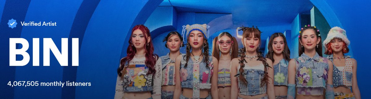 NATION'S GIRL GROUP THINGS ✨🌸

LOOK: #BINI (@BINI_ph) achieves a new milestone by reaching 4 million monthly listeners on Spotify, marking them as the first P-pop group to accomplish this feat.