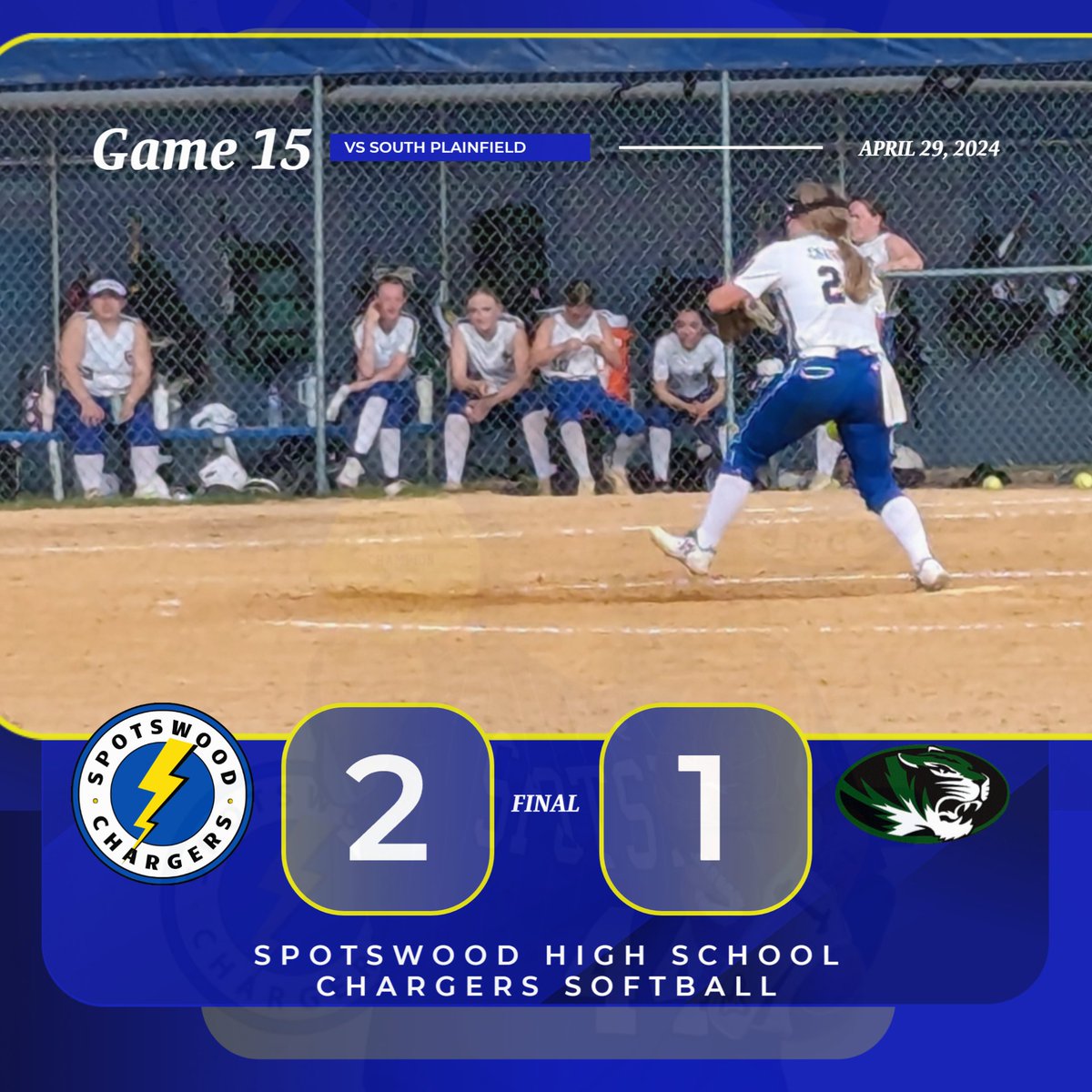 Ava Mormile tallied her sixth game this season of allowing one or zero runs to lead Spotswood to a 2-1 victory over South Plainfield. Hannah Graulich had an RBI single during the two-run frame and Isabella Vitale also recorded an RBI. highschoolsports.nj.com/game/917161