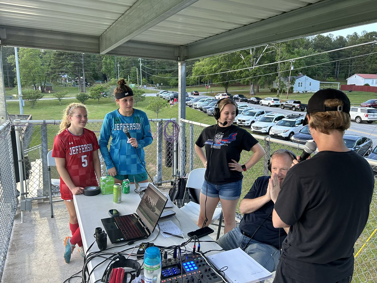 Ella, Kate and Coach Molly chopping it up with Jason Longshore and the gang from Soccer Down Here after our 2-0 quarterfinal win over a good Northgate. Our girls will host GAC in the AAAAA semifinals on Thursday at Memorial Stadium. Go Dragons!