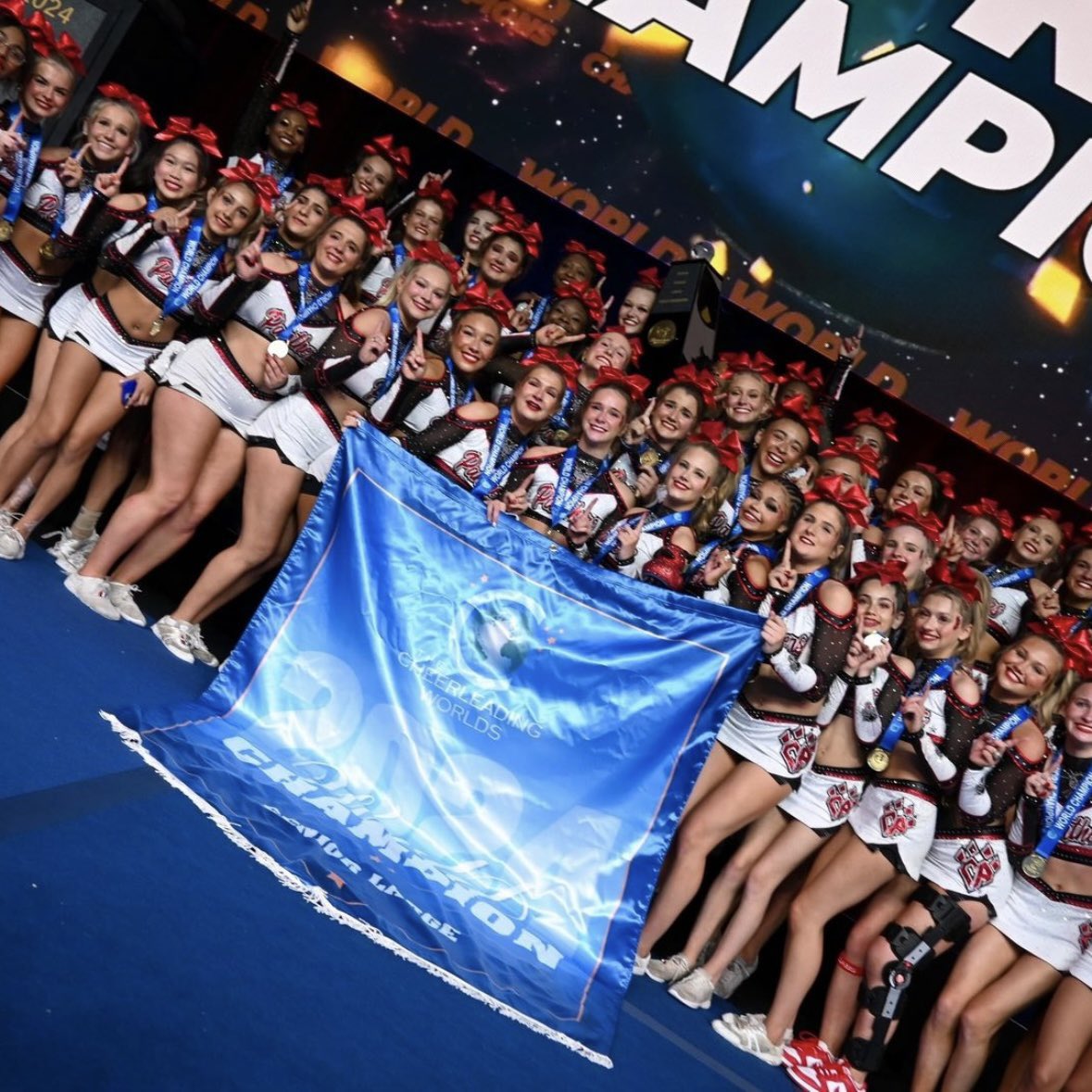 CA_pantherBABS's tweet photo. Your 2024 Large Senior World Champions Cheer Athletics Panthers 😻❣️✨ https://t.co/5PFCbgQUwi