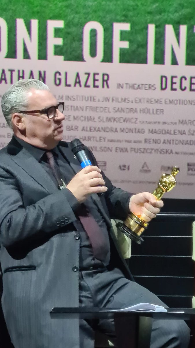 Got to see Mark Kermode hold an Oscar tonight. My last #mk3d for a few months had Rose Glass, @LunaCarmoon , Hayley Squires & Saura Lightfoot from the amazing Hoard & Oscar winner Johnnie Burn, who did the great sound design for The Zone of Interest.