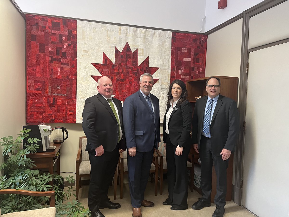 My door is always open to welcome the Grain Farmers of Ontario. We will continue the fight to pass Bill C-234 in its original form, which exempts on-farm natural gas and propane from the Carbon Tax. Pictured with me are Jeff Harrison, Julia Maw, and Crosby Devitt. @GrainFarmers