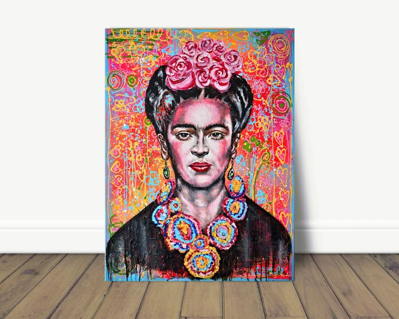 #Frida - Original Modern #Painting #Art on Large Canvas, #Modern #Decor, Wall Decor, Office Wall Decor, Gift Ideas, Fashion, Pop Art Prints etsy.me/4diFswq via @Etsy