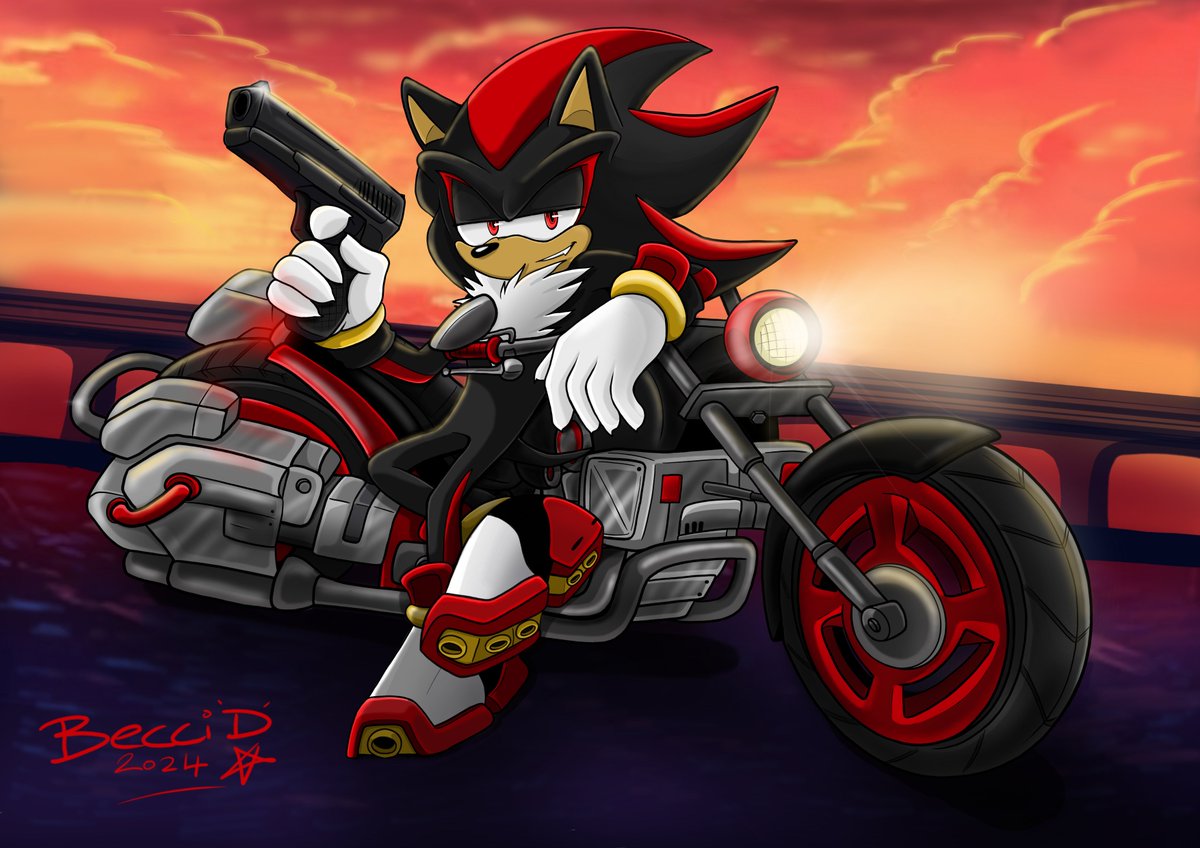 I am actually proud of myself 😊
Enjoy your bad boy!!

#shadowthedgehog #Shadow #motorbike #sonicfanart #sonicthehedgehog
