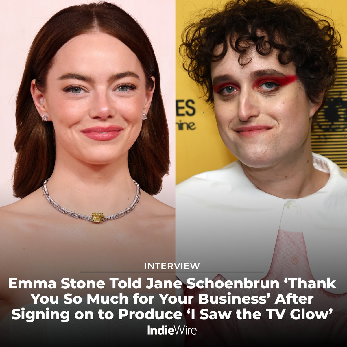 A24's 'I Saw the TV Glow' follows two teens who are obsessed with a disturbing young adult TV show tha starts to bleed into reality. IndieWire meets with director Jane Schoenbrun and stars Justice Smith, Brigette Lundy-Paine, and Snail Mail: trib.al/RiDF3l8