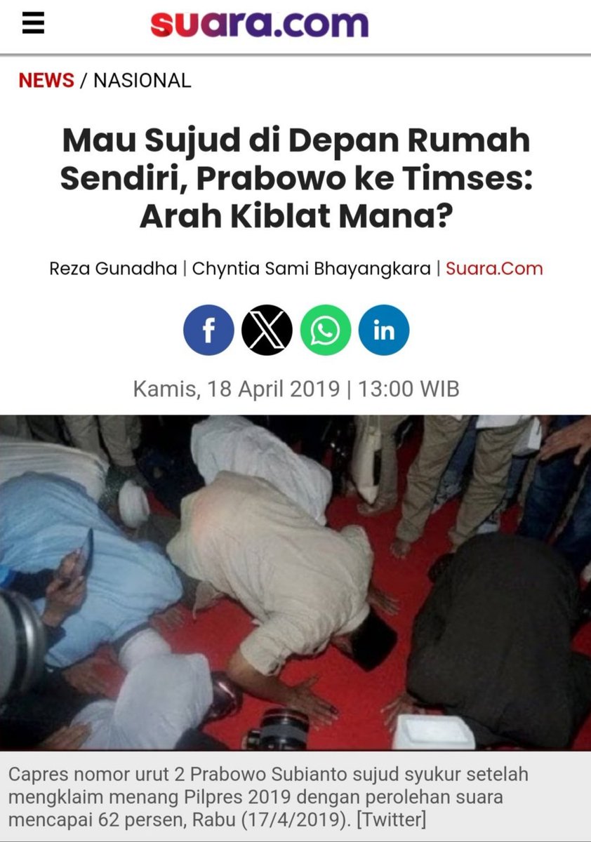 Mau Sujud
Di Depan Rumah Sendiri,
Prabowo Ke Timses: 
'Arah Kiblat Mana ?'
😬😬😬😬😬😬😬
.
suara.com/news/2019/04/1…
..