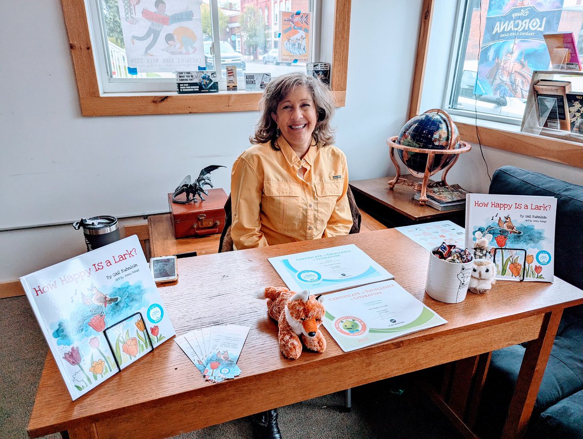 This was me at my author event at Adventure, Ink Saturday. I sold 8 books in my 2 hours there — not bad. I can’t believe I’m living this #AuthorLife! So grateful. 

#DreamComeTrue #IndependentBookstoreDay #MichiganHop