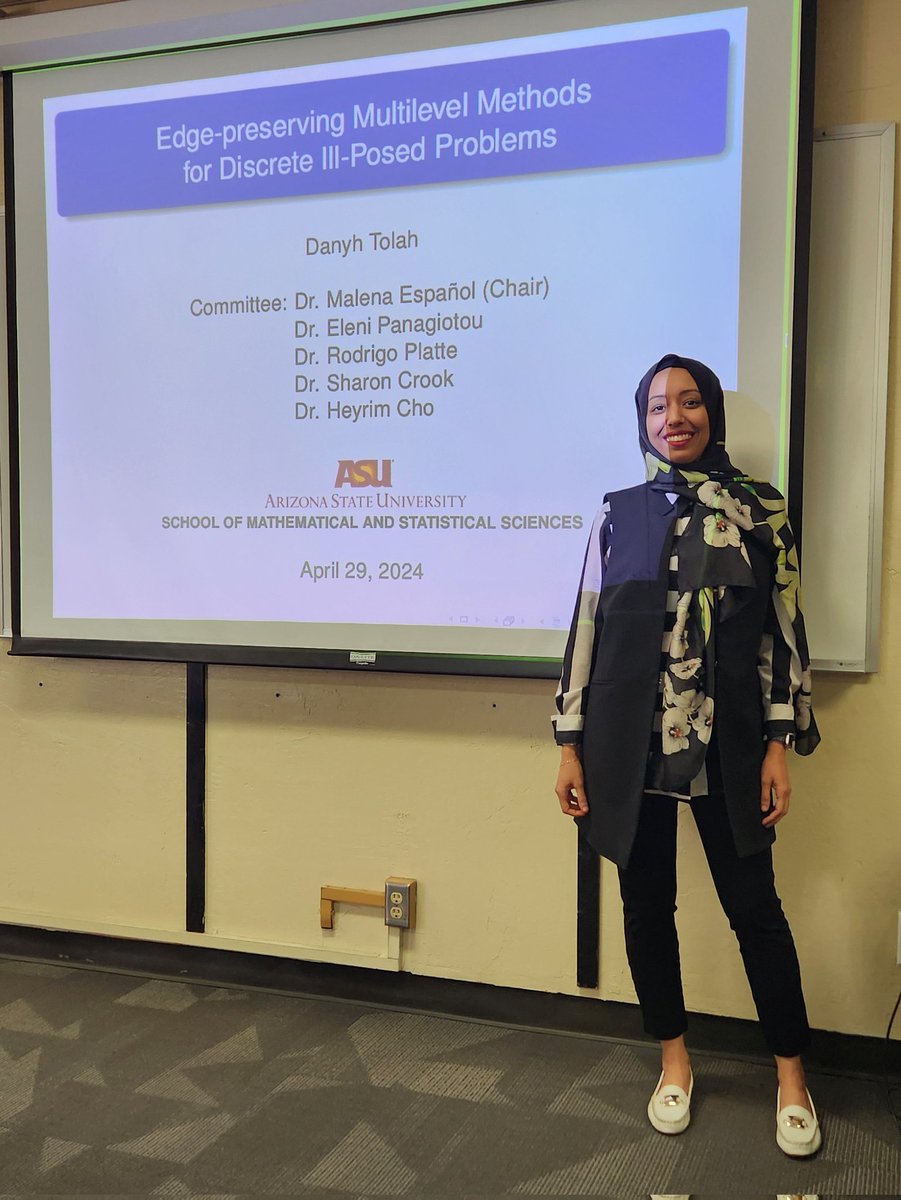 Congrats to Danyh Tolah for defending her prospectus successfully. She is now a PhD candidate! 👏🏼👏🏼👏🏼👏🏼 @ASUMathematics