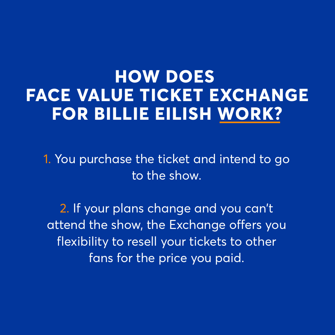 Ticketmaster's tweet image. Additional updates on the @billieeilish: HIT ME HARD AND SOFT: THE TOUR 

Here is how Face Value Exchange works: blog.ticketmaster.com/how-ticketmast…