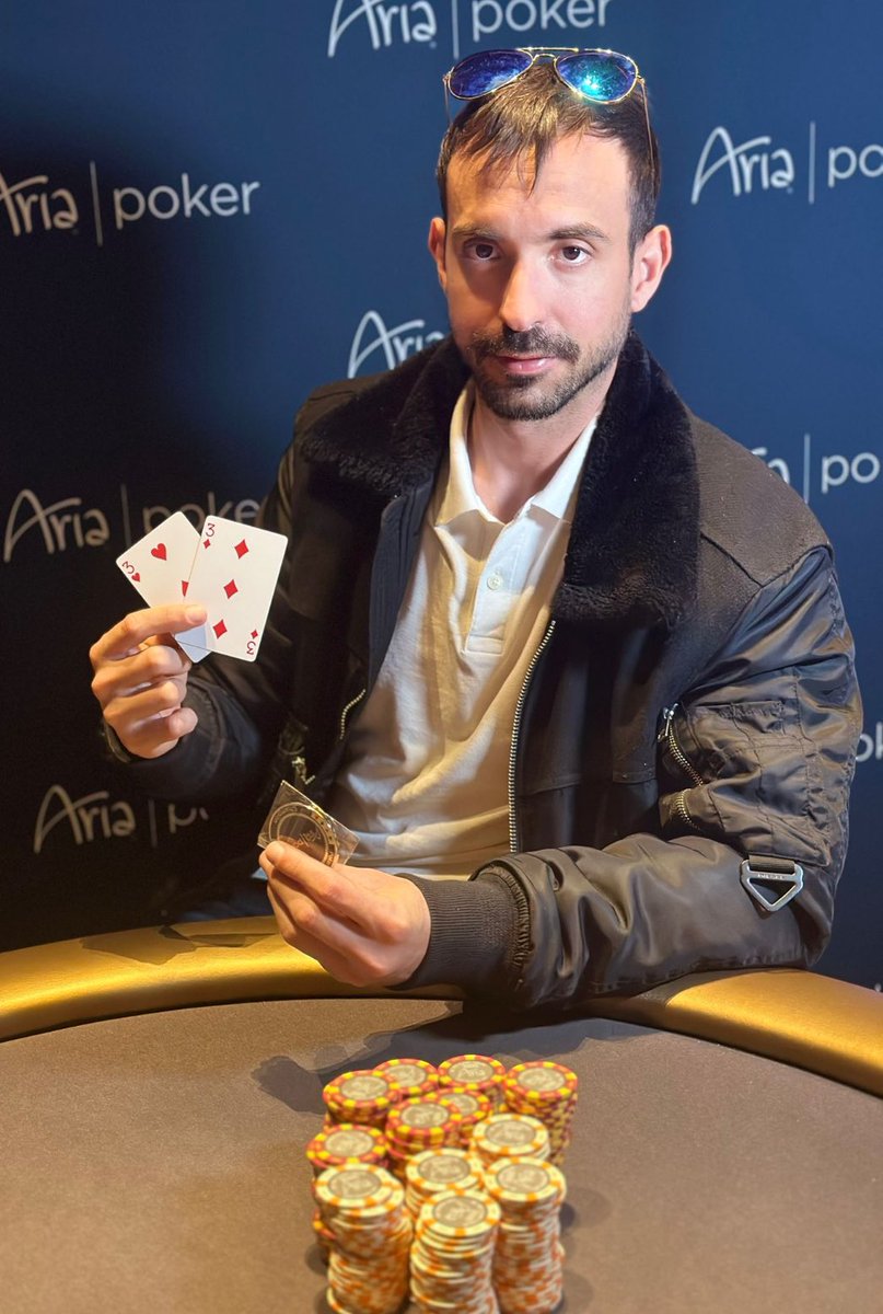 Jose Sanchez (Spain 🇪🇸) won the $240 NLH Tournament outright on Saturday, April 27th defeating a field of 33 entries. Jose collected $2,638 from the $6,435 prize pool along with another ARIA Winner’s Coin! Congrats!
