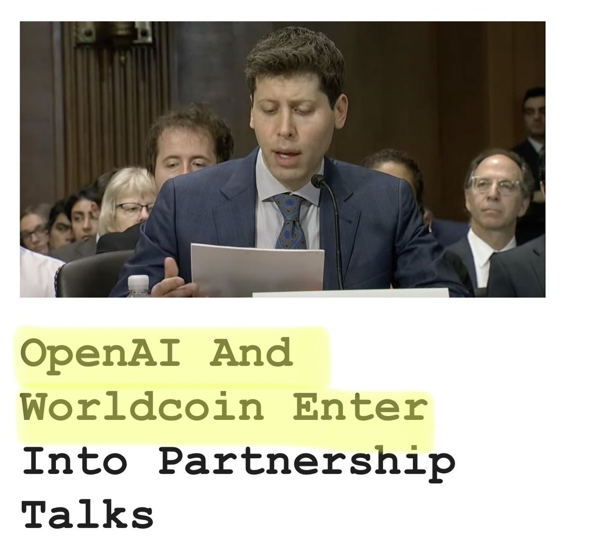 🚨 JUST IN: OpenAI & Worldcoin Have Entered Partnership Discussion !!👀🚨 OpenAI and Worldcoin are in talks for a groundbreaking partnership. Led by tech titan Sam Altman, this collaboration promises AI innovation for Worldcoin's universal basic income initiative, but with U.S.…