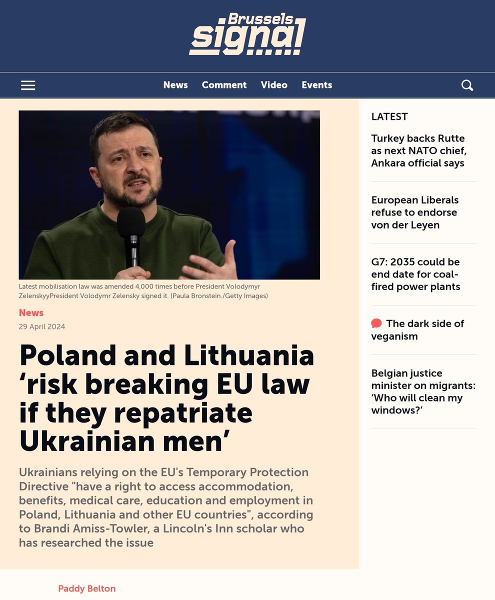 L’expulsion de réfugiés ukrainiens constituerait une violation de la loi – Brussels Signal Comme le révèle la publication, conformément aux lois de l’UE, les réfugiés ukrainiens en Pologne et en Lituanie « ont le droit au séjour, aux prestations, aux soins de santé, à…