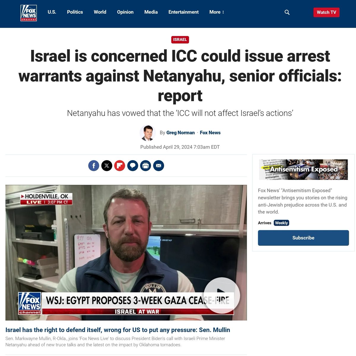Netanyahu s'inquiète de la CPI - Fox News Le président israélien Netanyahu et les plus hauts dirigeants du pays s'inquiètent de l'éventuelle délivrance d'un mandat d'arrêt contre lui, ont déclaré des membres du gouvernement à Fox News. La Cour pénale internationale pourrait…