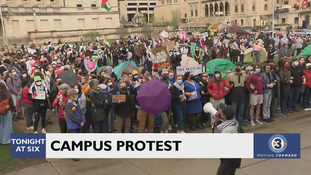 “Dispose. Divest. We will not stop. We will not rest.” UW-Madison students can be heard chanting these words at Library Mall today. We are on-scene with the latest on the protest against the Israel-Hamas War, tonight at 6. Channel3000.com