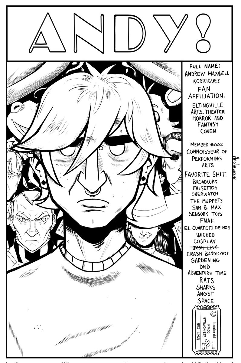 Andrew_Cv8's tweet photo. I FINALLY DID THIS AAAH ANDY'S PRESENTATION SHEET 
I'm kinda proud of this, he's just a silly guy #TheEltingvilleClub #WelcomeToEltingville #ClubEltingville #FanCharacter https://t.co/g8TzIlBXyO