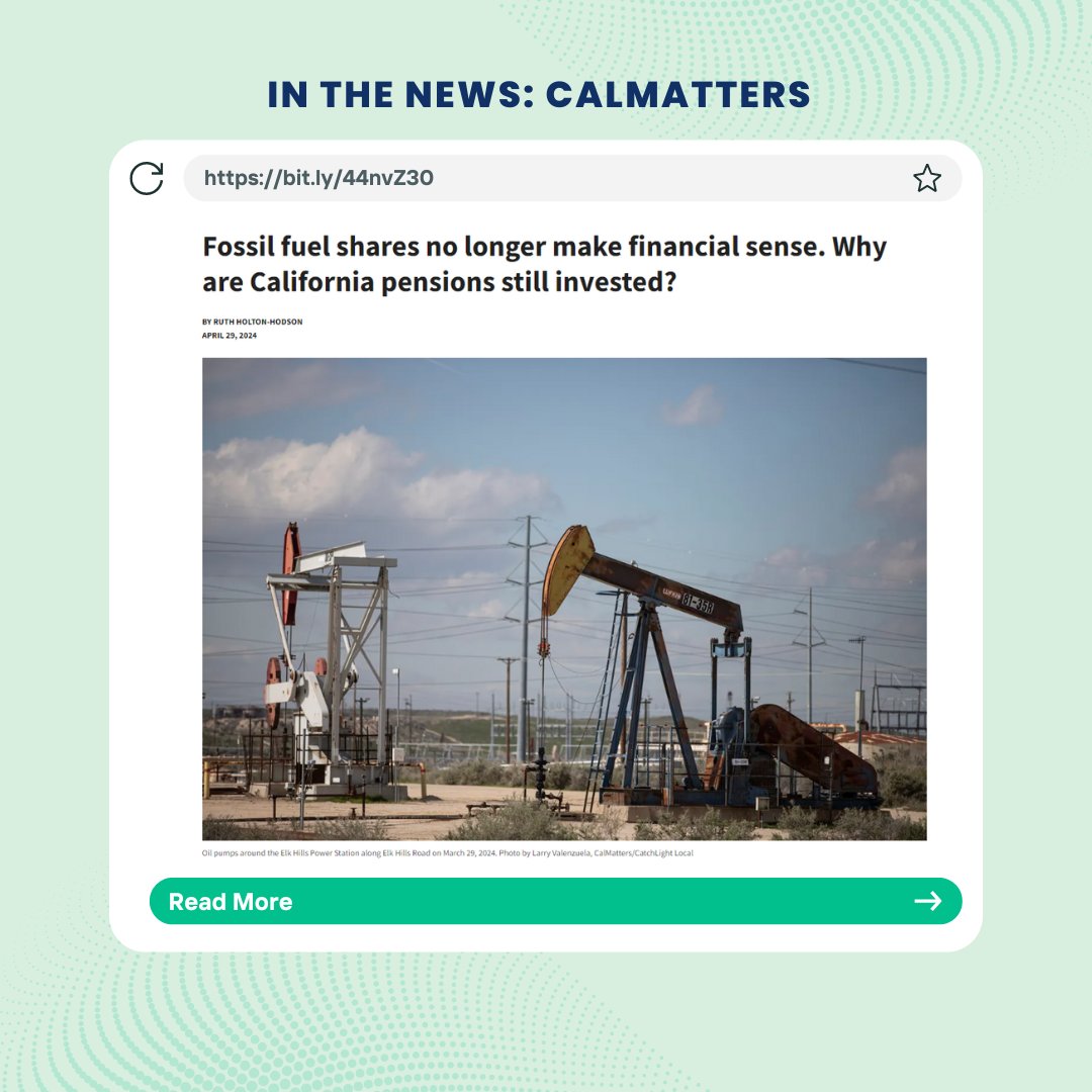 Today in @CalMatters 👇 'As a CalPERS beneficiary, I am dismayed that my pension is not only fueling the climate crisis, but isn’t maximizing returns.' #SB252 is both financially & environmentally responsible, read more: bit.ly/44nvZ30