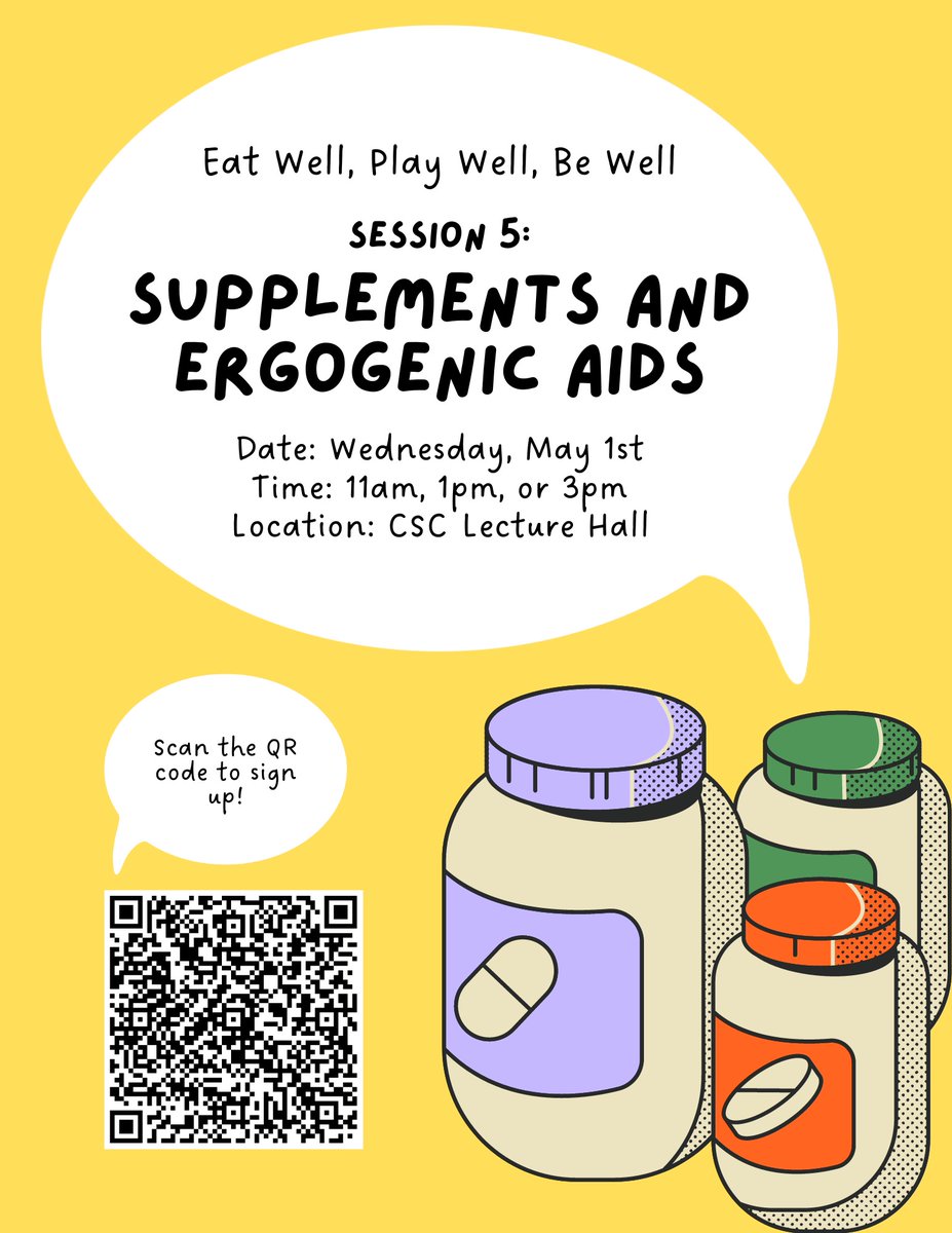 Attention all athletes! The 5th and final nutrition education session of the Eat Well, Play Well, Be Well series will be this Wednesday, May 1st! Scan the QR code or tap the link to sign up! docs.google.com/forms/d/e/1FAI…