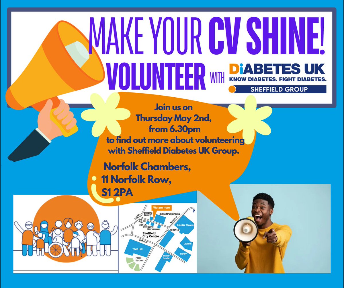 Ever been to any of this group's events? Or seen us @ VerdonSt, or @IsraacS, or @shipshapewell for example? Join us Thursday May 2nd to get an insight into making a difference, developing skills, enjoying thissen, with a nice @DiabetesUK Tshirt + insurance! #GBDoc Plz RT