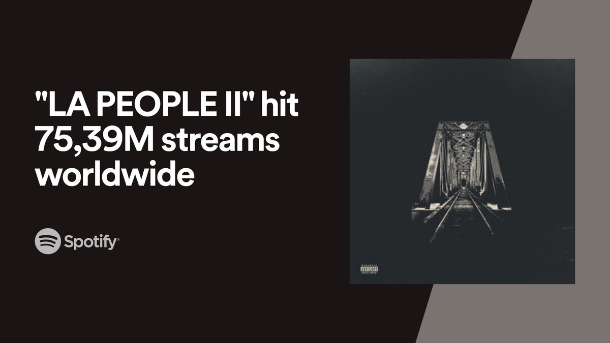 “LA PEOPLE II” ha superado los 75 MILLONES de streams en Spotify.