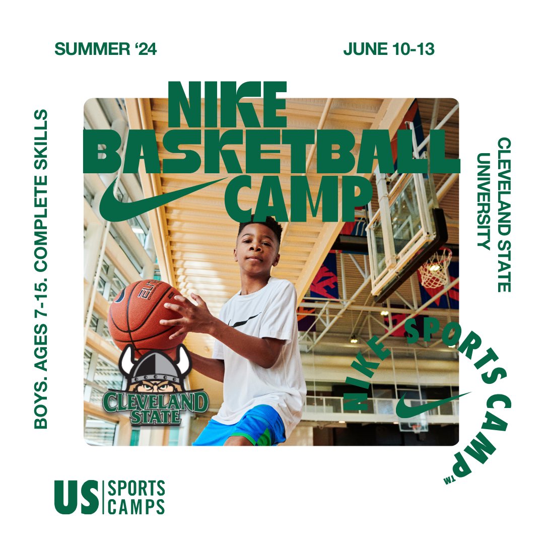 🚨 Calling all our young Hoopers 🚨 Coming this summer, Coach Robinson Camps has partnered with @NikeSportsCamp to bring you an exciting week of Boys Basketball Camp at Cleveland State University Spots are Limited! Sign-up today! ussportscamps.com/basketball/nik…