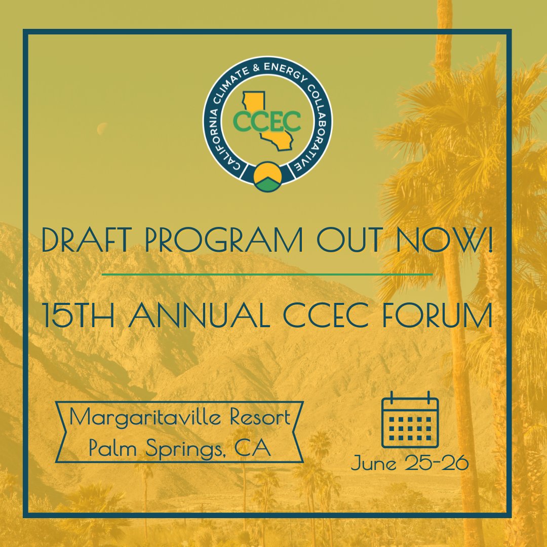 The 2024 California #Climate and #Energy Forum draft program is now available! Find details on the 3 plenary sessions, 16 breakouts, and the numerous networking events: eecoordinator.info/2024-forum-pro…