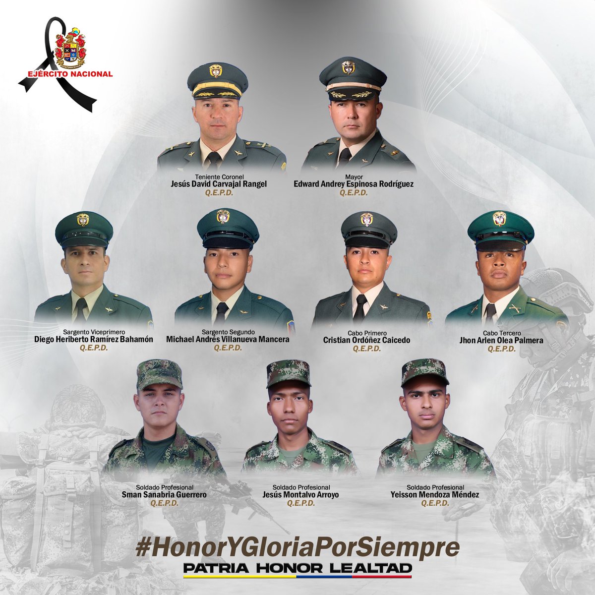 Con profunda tristeza, lamentamos el accidente del helicóptero de @Ejercito_Davaa, que realizaba movimiento aéreo de operación de carga interna en el #SurDeBolívar, donde nueve de nuestros militares perdieron la vida. Sentidas condolencias para sus familiares y amigos. (1)