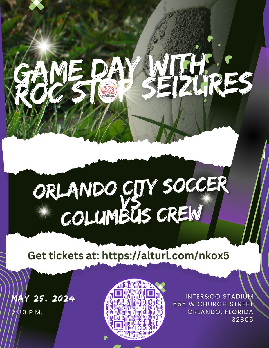 We are #GameDayReady!  Don't miss the amazing game between Orlando City SC and Columbus Crew on May 25th at 7:30 p.m.  Give us a shout out when you have your tickets so we know to look for you!

#neverquit #supportthejourney #epilepsyawareness #soccerfundraising