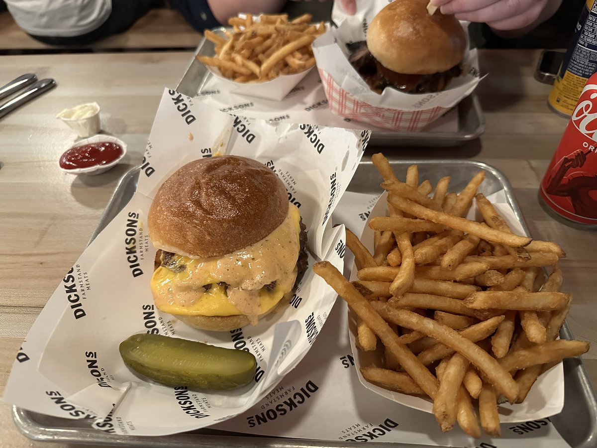 Smashed burger and brisket sandwich (both awesome 😋) at @EatMeaty found at @ChelseaMarketNY 

If you find yourself in Manhattan look them up! Cool butcher and charcuterie counter too