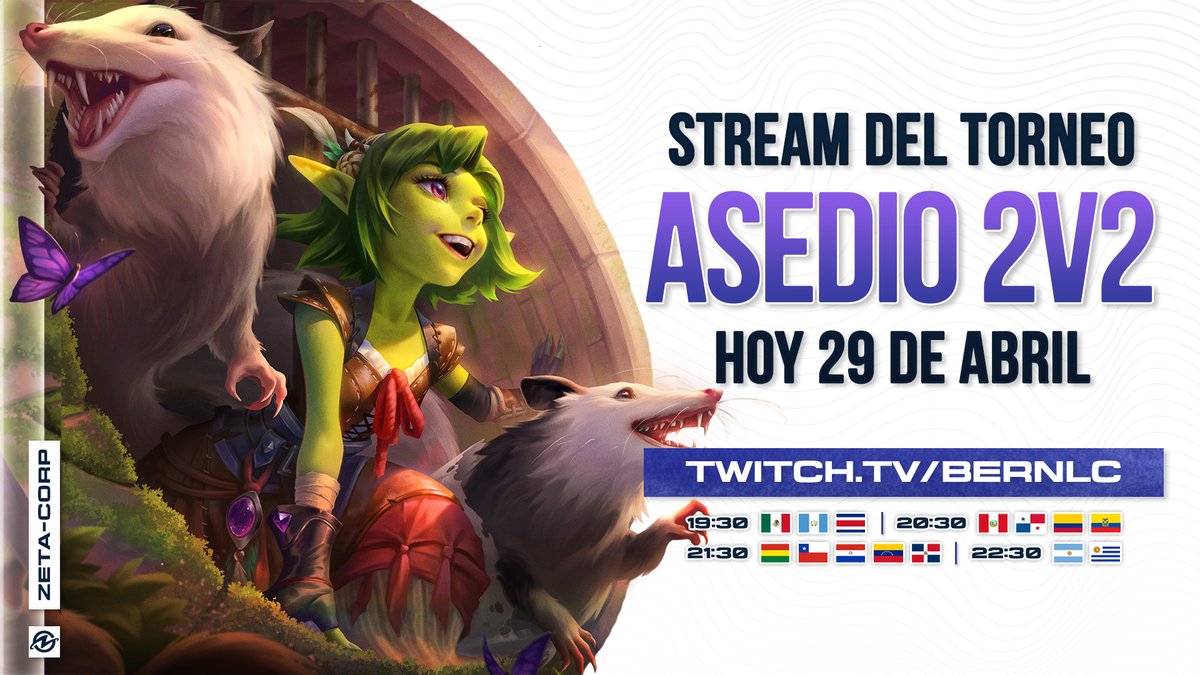 Hoy estamos en vivo con el TORNEO de ASEDIO 2V2 de <a href="/SMITEGame/">SMITE 2</a> en el canal de <a href="/BernicSmite/">Bernic</a> en Twitch con premios para los viewers.

⚡️ | twitch.tv/bernlc
19:30 🇲🇽 / 20:30pm 🇵🇪  / 22:30pm 🇦🇷