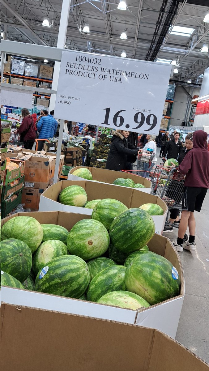 Southern Ontario Costco.
29April2024. 6PM.

What. In The Ever Loving Fcuk, @costcocanada

For A WATERMELON?!
#JUSTINflation