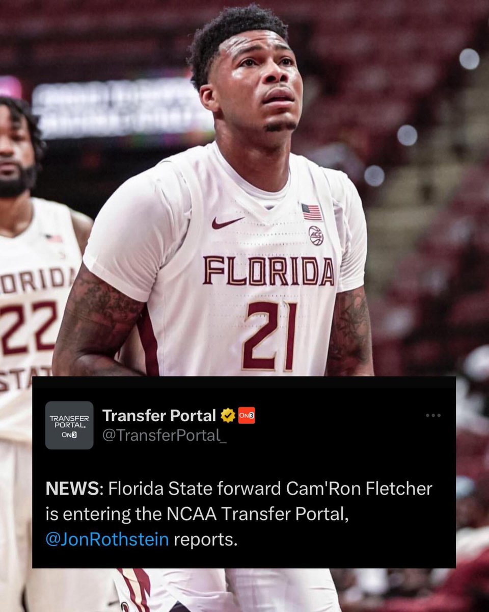 ICYMI: #FSU Forward @CamRonFletcher1 Has Entered The NCAA Transfer Portal. The 6’7 220lbs St. Louis, Missouri Native Was A Top-100 4🌟 Recruit In The 2020 Recruiting Class. Fletcher Transferred To #FSU From Kentucky Back In April Of 2021. Best Of Luck To You🙏🍢 #GoNoles