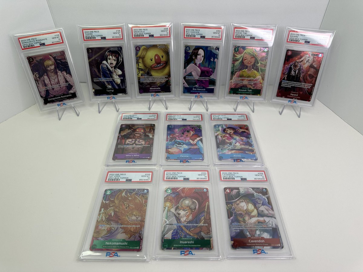 kshipssss's tweet image. Finally completed the #onepiece Boxtopper PSA 10 set from #ROMANCEDAWN  &amp;amp; #paramountwar. #OnePieceTCG