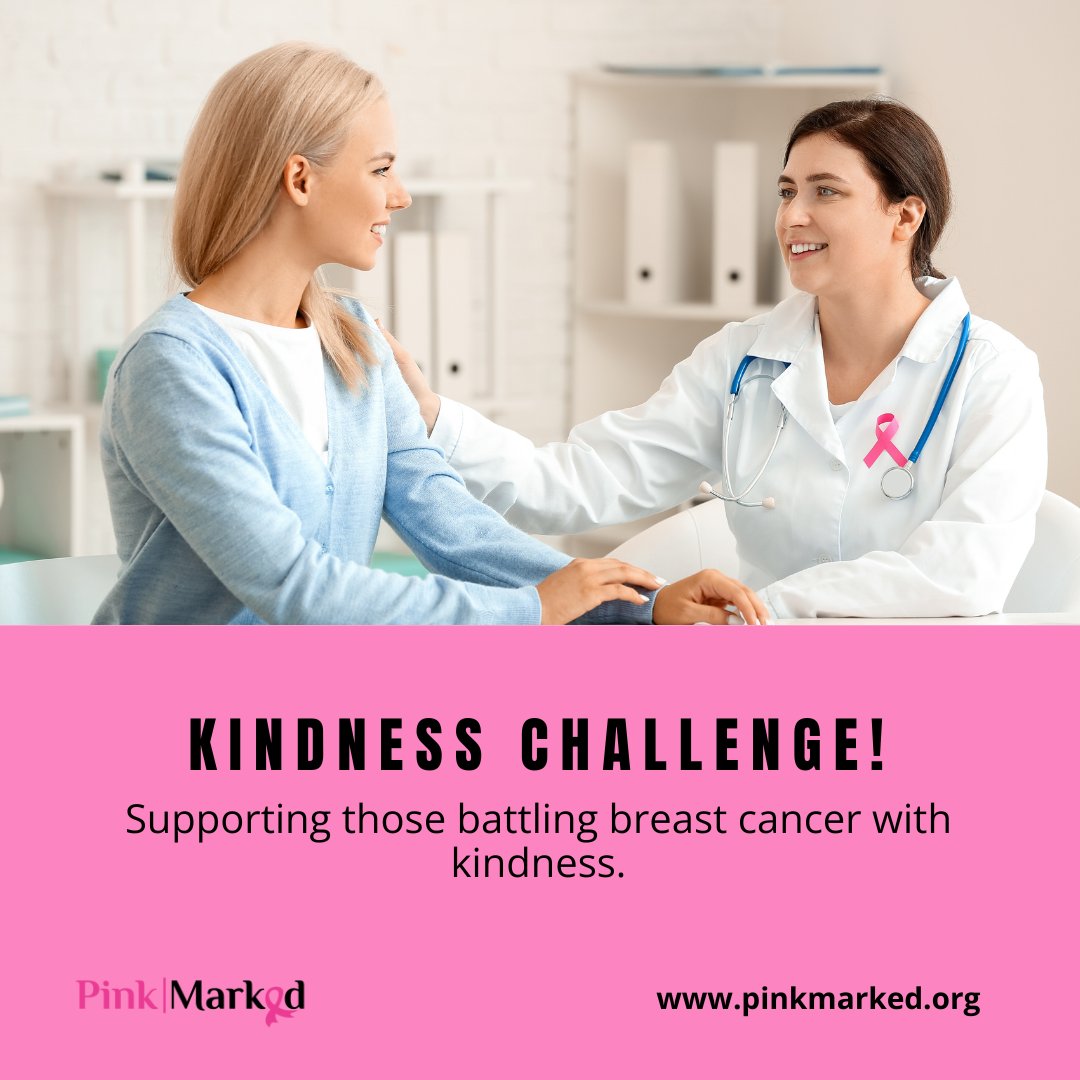 Let us support those battling breast cancer with kindness.
Today we challenge you to perform a random act of kindness for someone affected by breast cancer.
..
#pinkmarked #breastcancer #KindnessMatters #BreastCancerSupport  #TogetherWeFight #ShowYouCare #SupportEachOther