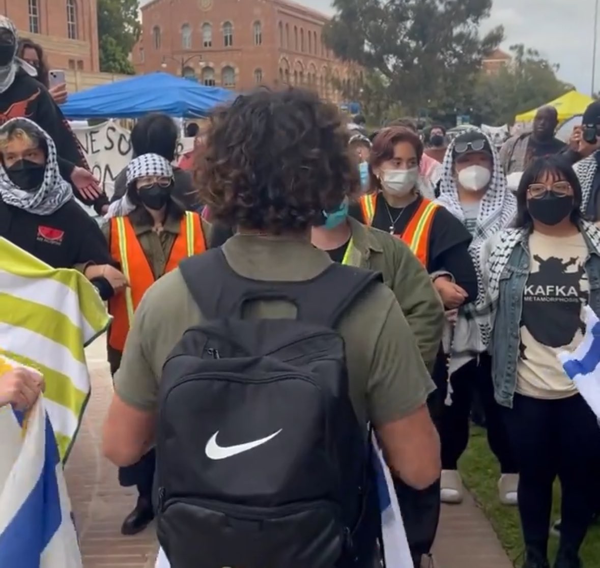 𝟏𝟗𝟑𝟖: Nazi Brownshirts block Jewish students from entering the University of Vienna. 𝟐𝟎𝟐𝟒 Palestine Brownshirts block a Jewish student from entering UCLA.