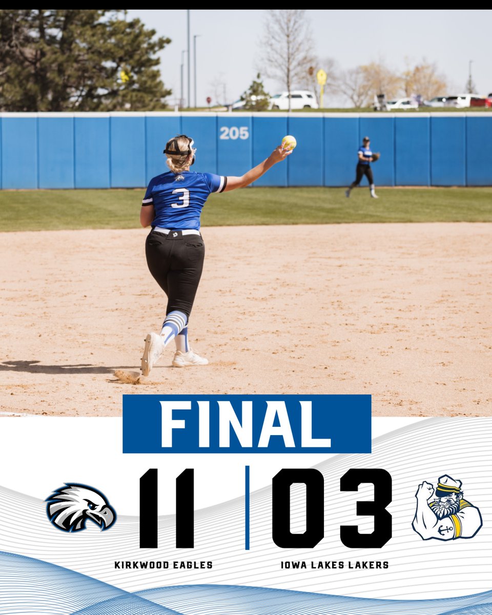 ＳＯＦＴＢＡＬＬ

Kirkwood wins 11-3! The Eagles close out the regular season as your ICCAC Champs with a 44-11 overall record and 25-2 in conference play! It's going to be an exciting post-season!

#GoEagles🦅🥎 | <a href="/KCC_SB/">Kirkwood Softball</a>
