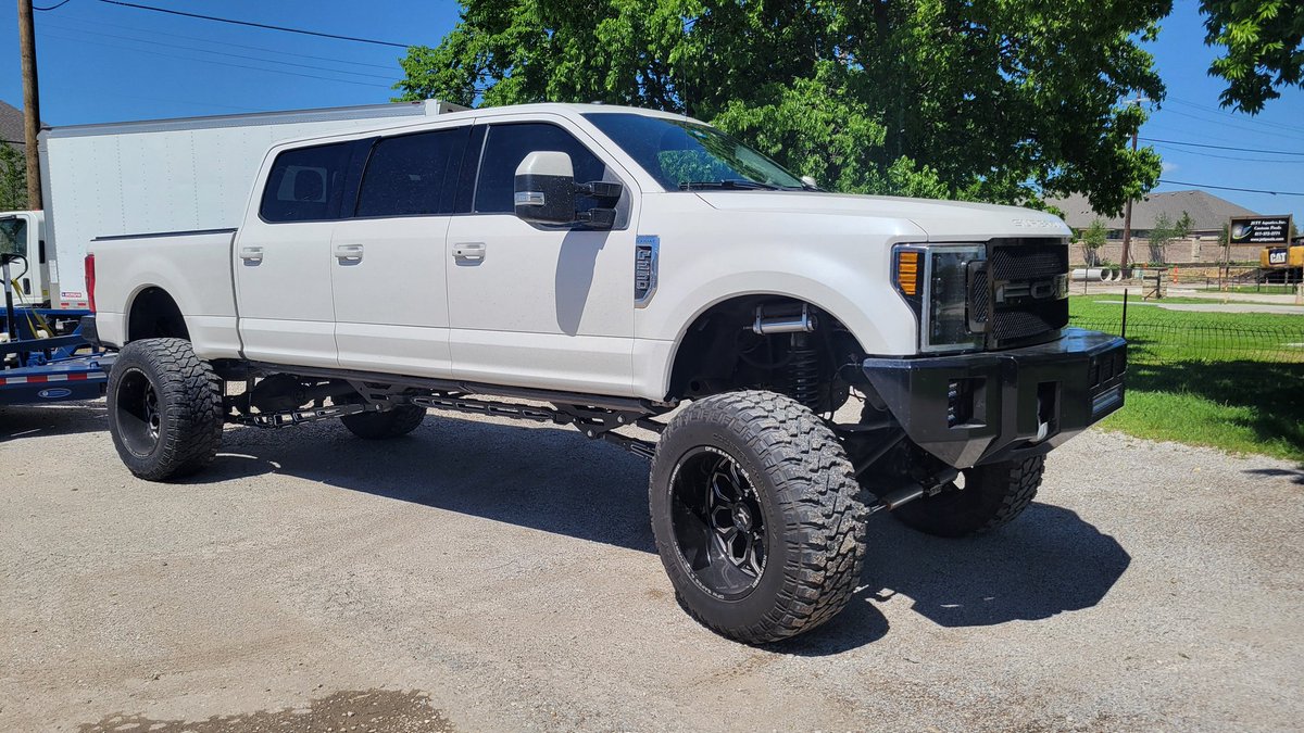 Guessing warranty voided.  Gotta love Texans! We like our trucks big and bad! #liftedtrucks #retailmyride