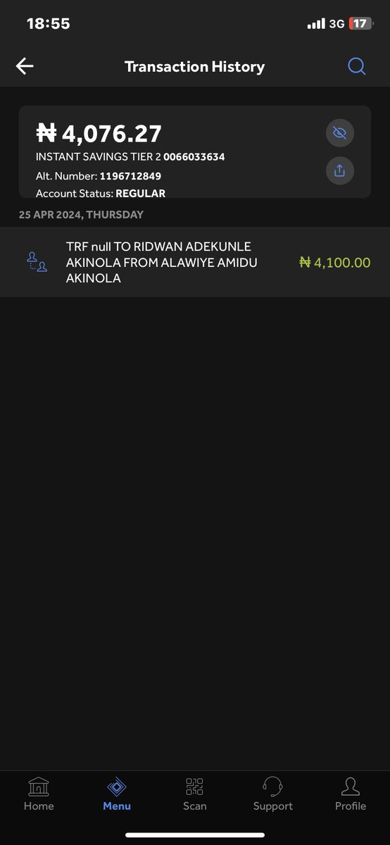 @afrisagacity Nah last week be this ooo how 4100 take reduced to 4076 how in space of 30 seconds @myaccessbank ogun kill you.